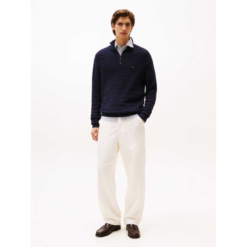 Tommy Hilfiger Stripe Structure Zip Mock image number 3